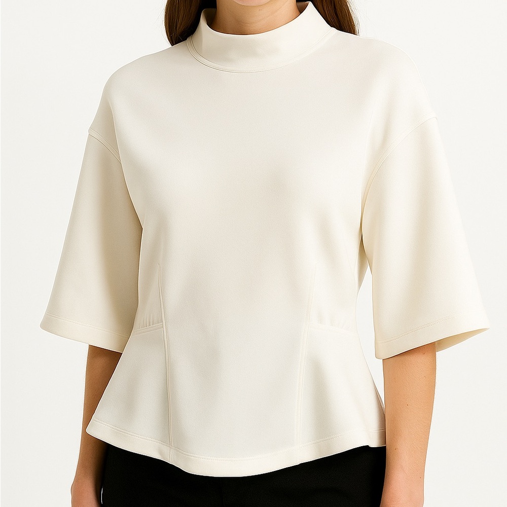 Zara White Structured Corset Style Work Blouse